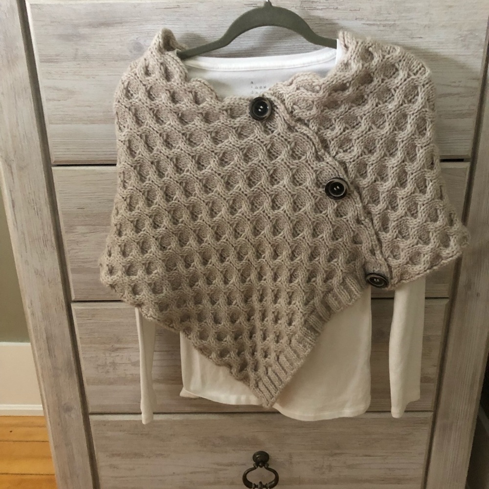 Wool/Alpaca Knit Sweater/Shawl